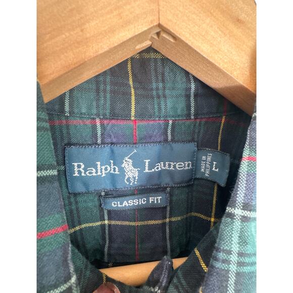 Ralph Lauren Vintage Classic Plaid Button-Down Shirt - Size L - Picture 2 of 5